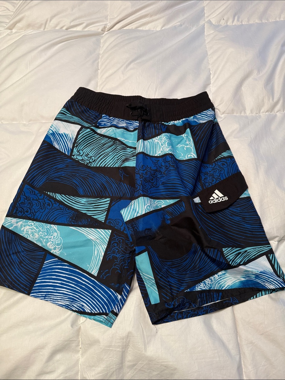 adidas Men’s Blue & Black Athletic Swim Shorts